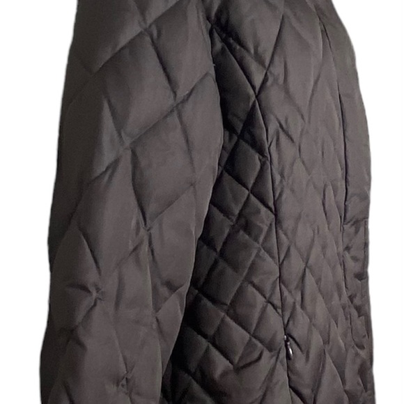 Macintosh New England Women's Quilted Winter Coat M Brown Removable Hood Zipper - Picture 8 of 15